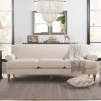 Alana Lawson 88 Inch Living Room Sofa  Three Cushion Couch with Rolled Arms and Tight Back  Minimal Assembly Required
