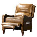 Brigida Modern Genuine Leather Nailhead Trim Recliner with Adjustable Footrest Set of 2 by HULALA HOME