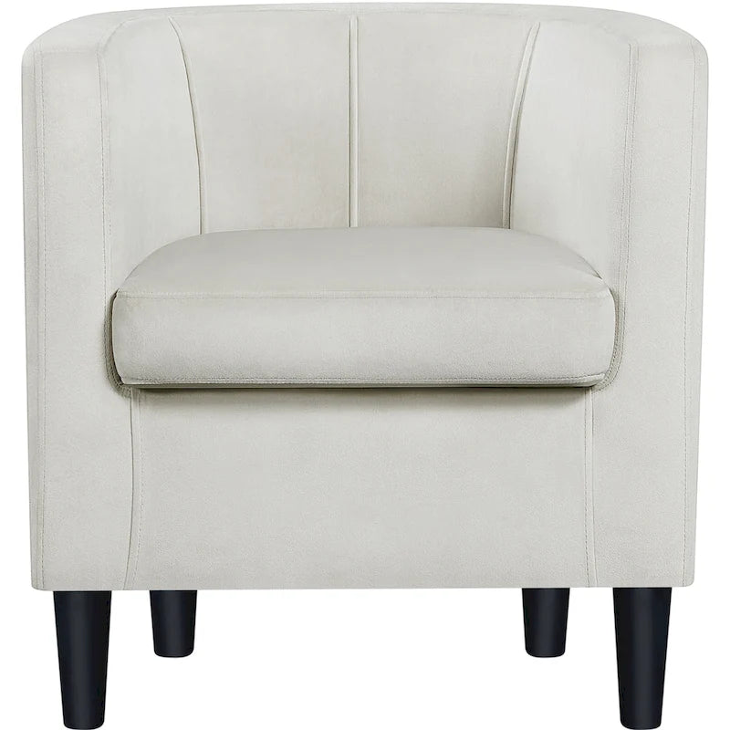  Modern Barrel-shaped Chair Upholstered Velvet Club Chair