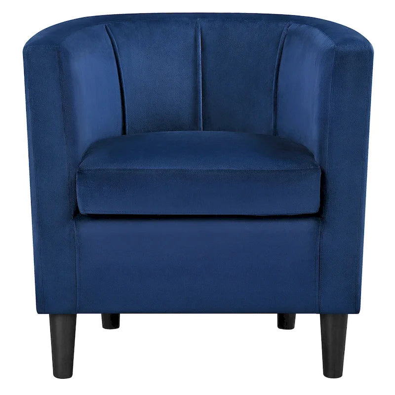 Modern Barrel-shaped Chair Upholstered Velvet Club Chair