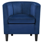 Modern Barrel-shaped Chair Upholstered Velvet Club Chair