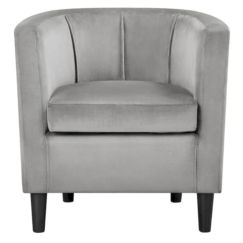 Modern Barrel-shaped Chair Upholstered Velvet Club Chair