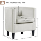 Modern Barrel-shaped Chair Upholstered Velvet Club Chair
