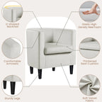 Modern Barrel-shaped Chair Upholstered Velvet Club Chair
