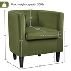 Modern Barrel-shaped Chair Upholstered Velvet Club Chair