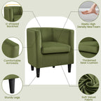 Modern Barrel-shaped Chair Upholstered Velvet Club Chair