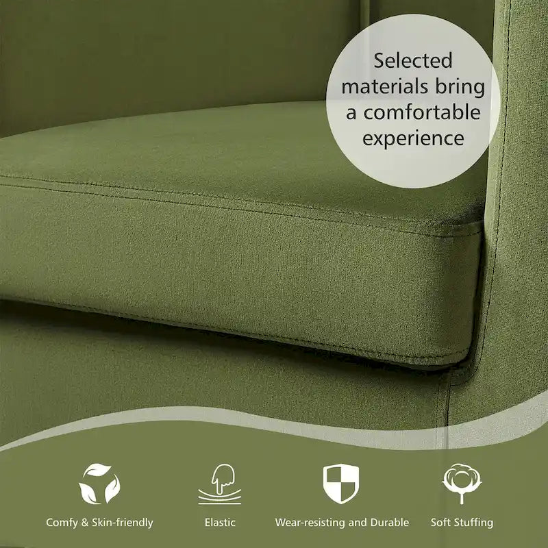 Modern Barrel-shaped Chair Upholstered Velvet Club Chair