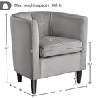 Modern Barrel-shaped Chair Upholstered Velvet Club Chair