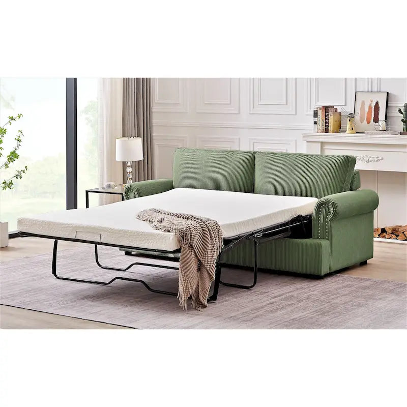 Viviana 76 inch Polyester Round Arm Sleeper Sofa