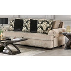 Jula Traditional Linen 2-Piece Sofa Set – Rolled Arms, Nailhead Trim, Beige or Brown