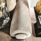 Jula Traditional Linen 2-Piece Sofa Set – Rolled Arms, Nailhead Trim, Beige or Brown