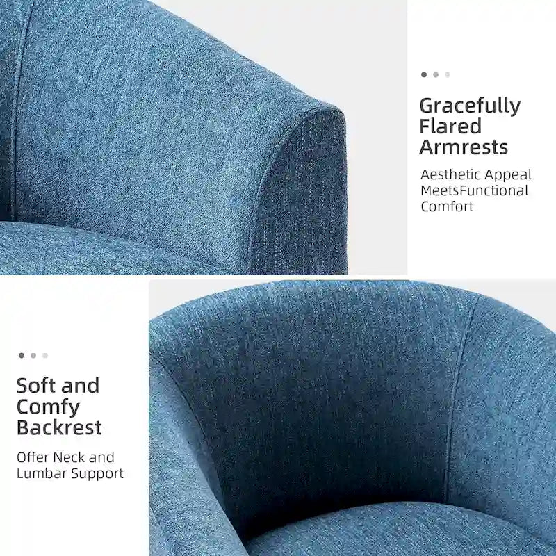 Cuenca Modern Upholstered Barrel Chair with Swivel Base