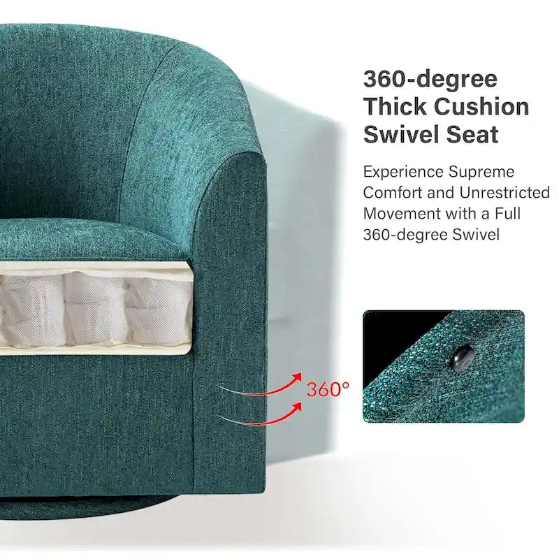 Cuenca Modern Upholstered Barrel Chair with Swivel Base