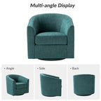 Cuenca Modern Upholstered Barrel Chair with Swivel Base
