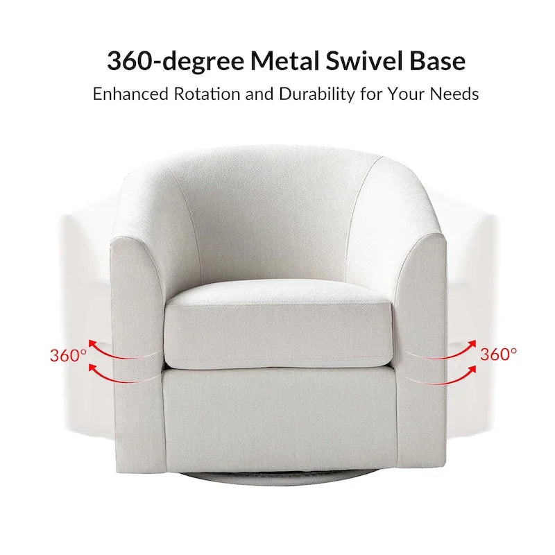 Cuenca Modern Upholstered Barrel Chair with Swivel Base
