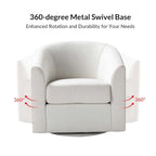 Cuenca Modern Upholstered Barrel Chair with Swivel Base