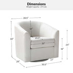 Cuenca Modern Upholstered Barrel Chair with Swivel Base