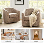 Cuenca Modern Upholstered Barrel Chair with Swivel Base