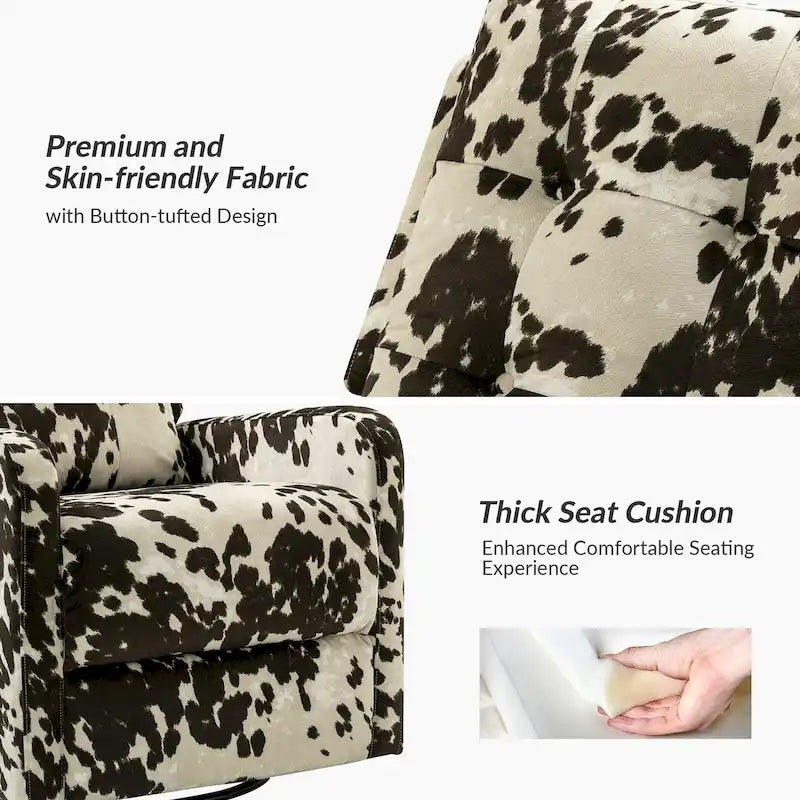 Arlette Floral Manual Swivel Recliner with Tufted Back Set of 2