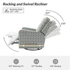 Arlette Floral Manual Swivel Recliner with Tufted Back Set of 2