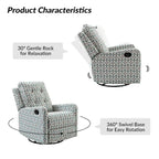 Arlette Floral Manual Swivel Recliner with Tufted Back Set of 2
