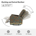 Arlette Floral Manual Swivel Recliner with Tufted Back Set of 2