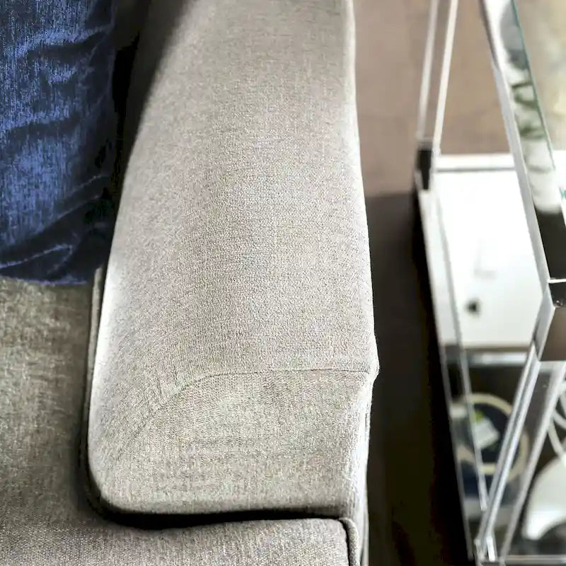 Ilka Transitional Chenille L-Shaped Sectional – Flared Arms, Seats 5, Beige or Grey