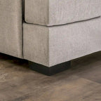 Ilka Transitional Chenille L-Shaped Sectional – Flared Arms, Seats 5, Beige or Grey