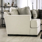 Ilka Transitional Chenille L-Shaped Sectional – Flared Arms, Seats 5, Beige or Grey