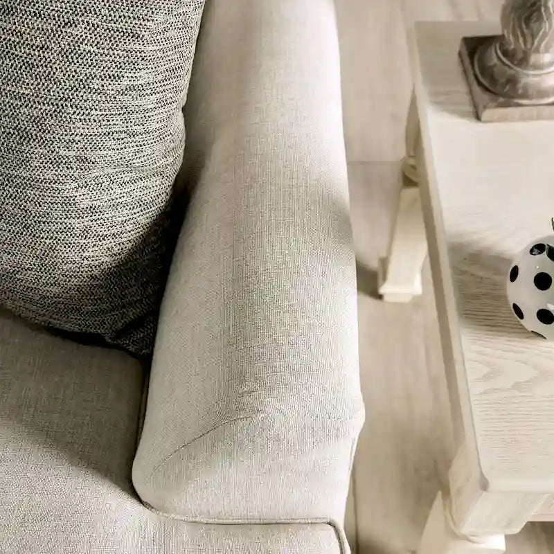 Ilka Transitional Chenille L-Shaped Sectional – Flared Arms, Seats 5, Beige or Grey