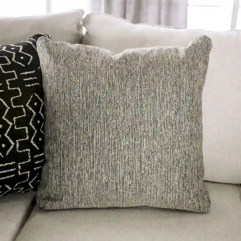 Ilka Transitional Chenille L-Shaped Sectional – Flared Arms, Seats 5, Beige or Grey