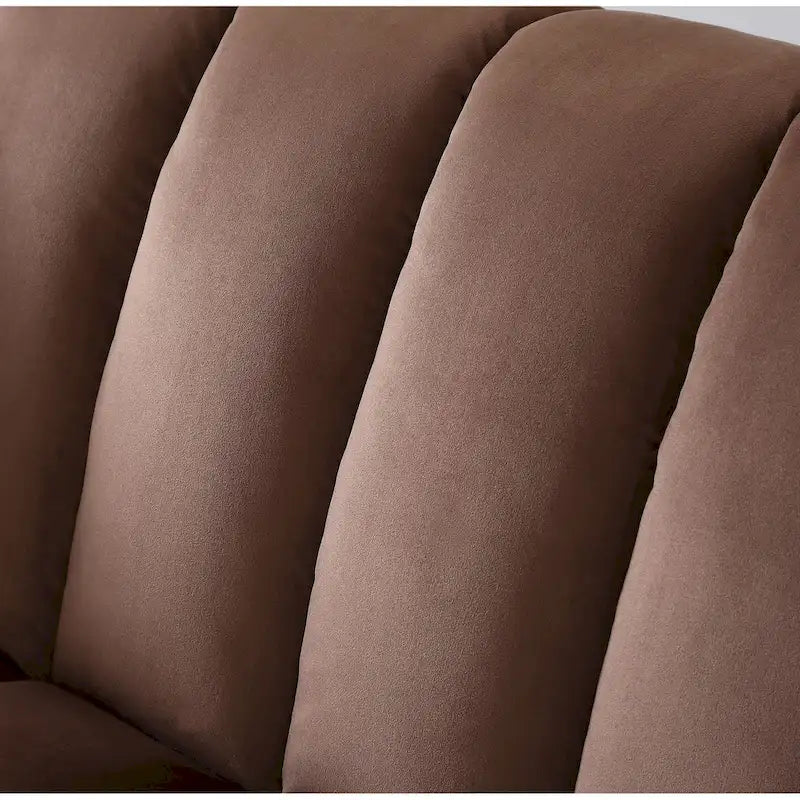 Fabric Upholstered Channel Back Living Room Convertible Sofabed