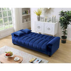 Fabric Upholstered Channel Back Living Room Convertible Sofabed