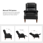 Terri Traditional Vegan Leather Manual Push Back Recliner by HULALA HOME