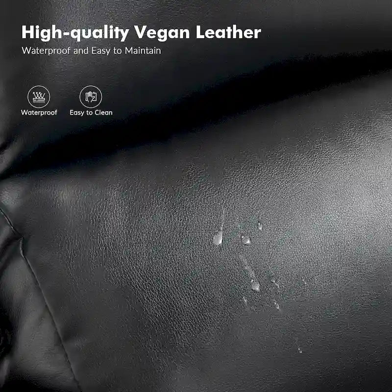 Terri Traditional Vegan Leather Manual Push Back Recliner by HULALA HOME