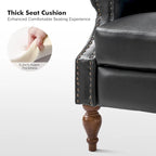 Terri Traditional Vegan Leather Manual Push Back Recliner by HULALA HOME