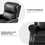 Terri Traditional Vegan Leather Manual Push Back Recliner by HULALA HOME