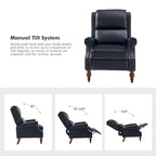Terri Traditional Vegan Leather Manual Push Back Recliner by HULALA HOME