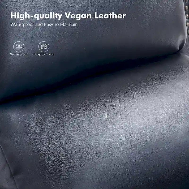 Terri Traditional Vegan Leather Manual Push Back Recliner by HULALA HOME