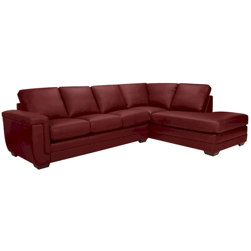 Porsche Top-grain Italian Leather Sectional Sofa - 36.5 x 116 x 37