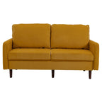 Modern Loveseat Velvet Wood Legs Sofa
