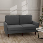 Modern Loveseat Velvet Wood Legs Sofa