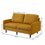 Modern Loveseat Velvet Wood Legs Sofa