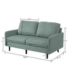 Modern Loveseat Velvet Wood Legs Sofa