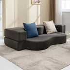Mixoy Convertible Futon Sofa Bed, Foldable, Foam Folding Mattress Sleeper, Cloth Fabrics Floor Couch Lounge Sleeper Bed
