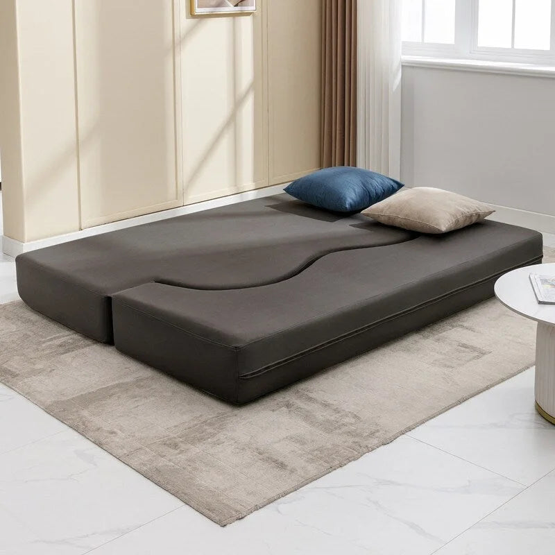 Mixoy Convertible Futon Sofa Bed, Foldable, Foam Folding Mattress Sleeper, Cloth Fabrics Floor Couch Lounge Sleeper Bed