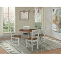 42" Drop Leaf Dining Table with 4 Ladderback Chairs – Solid Hardwood 5-Piece Set