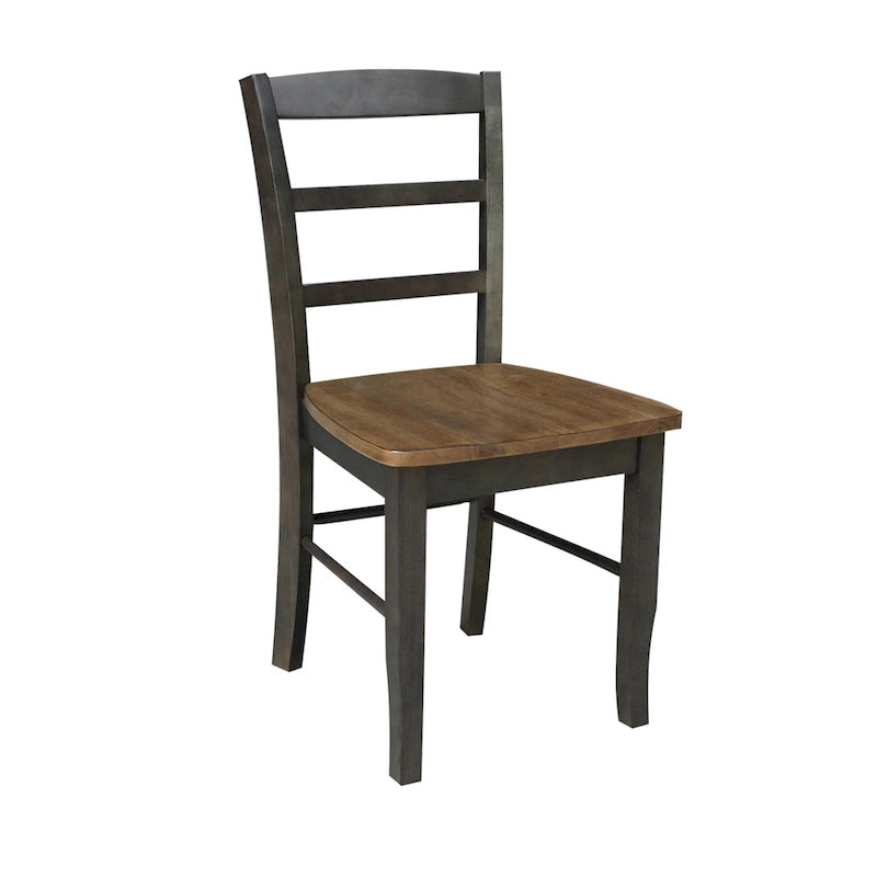 42" Drop Leaf Dining Table with 4 Ladderback Chairs – Solid Hardwood 5-Piece Set