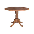 42" Drop Leaf Dining Table with 4 Ladderback Chairs – Solid Hardwood 5-Piece Set