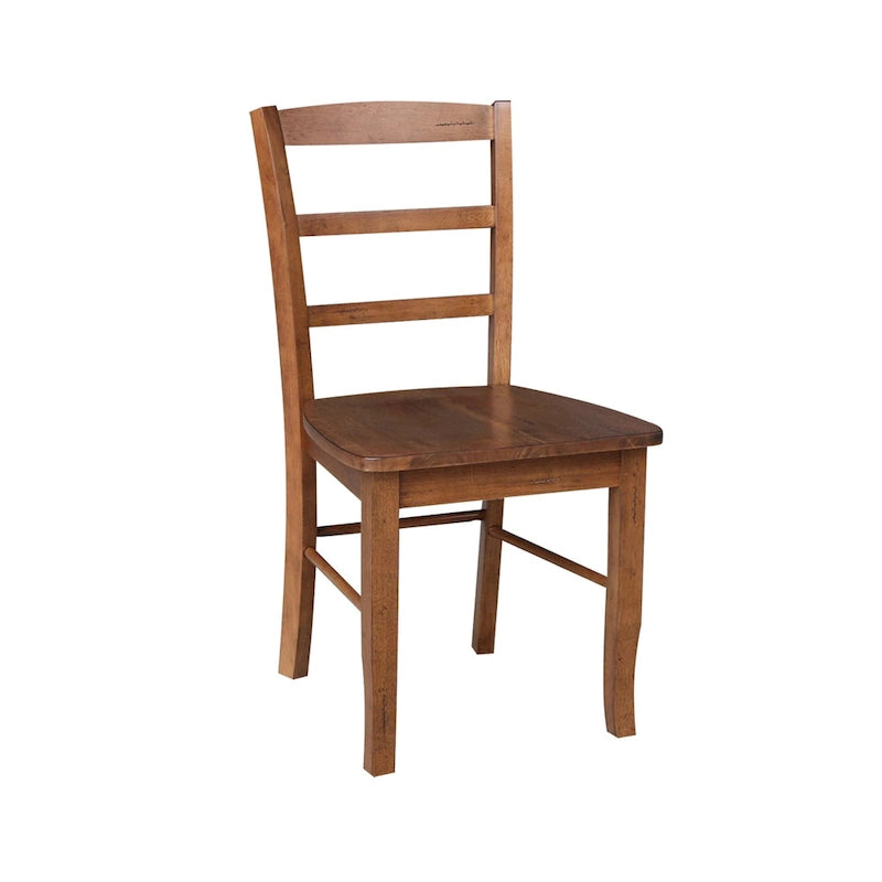 42" Drop Leaf Dining Table with 4 Ladderback Chairs – Solid Hardwood 5-Piece Set